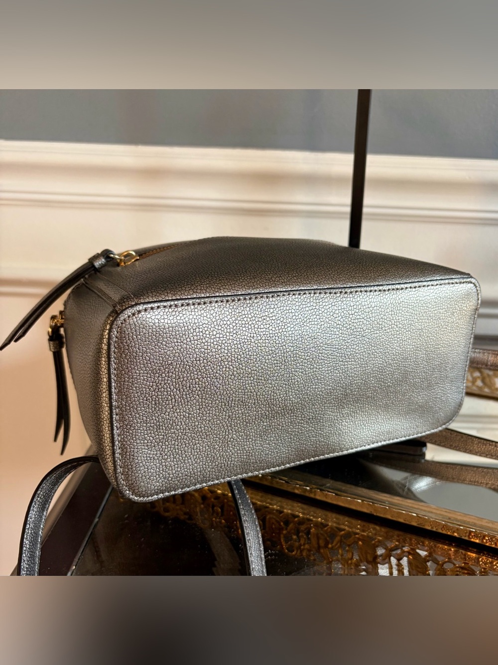 Kate Spade Sammi Dome Mini Backpack- Metallic Pewter - Picture 7 of 8